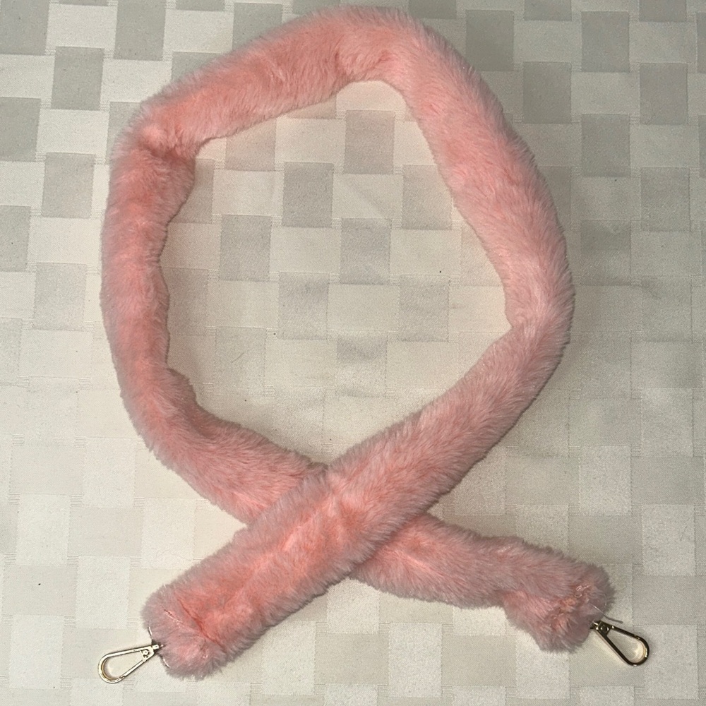 Soft Pink Faux Fur Bag Replacement Strap